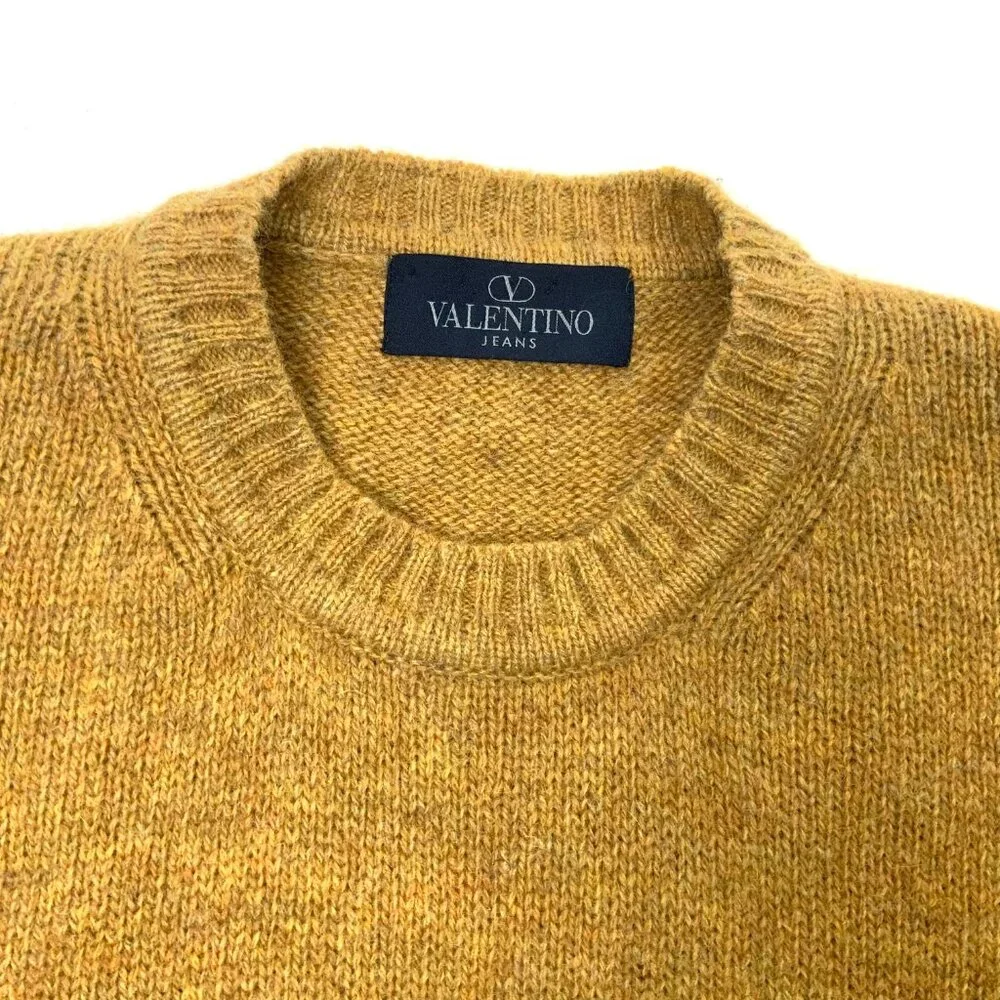 Valentino Jeans Vintage Virgin Wool Men's Knit Melange Crew Sweater Sz 52 (L-XL) - Picture 2 of 16